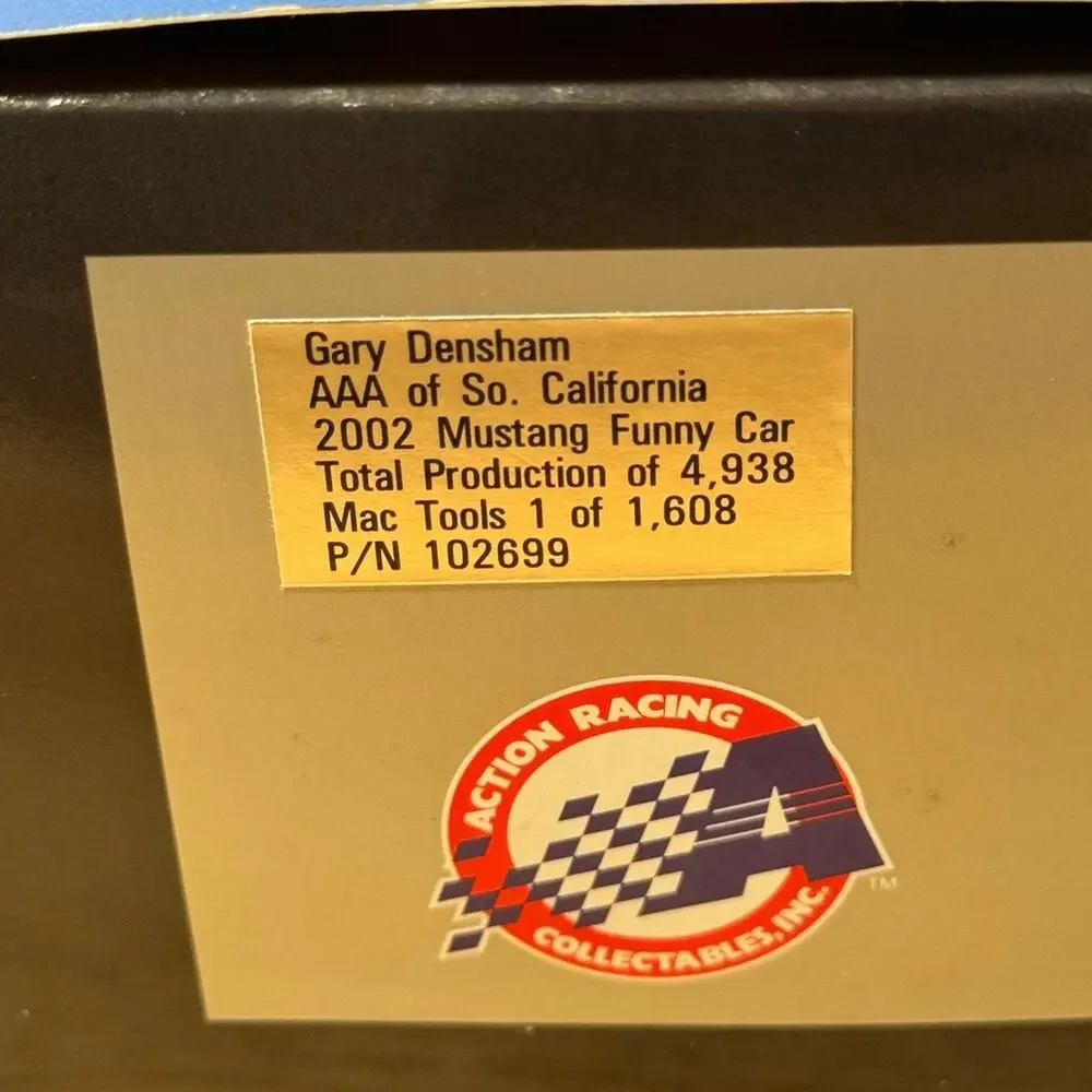 2002 Action Gary Densham‎ AAA of Southern California Mustang Funny Car 1/24 1:24